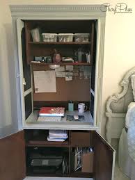 My armoire makeover painting it navy emily a clark. Short On Space Make An Armoire Office Space Cheryl Phan