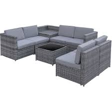 Outsunny 8 Tlg Polyrattan Gartengarnitur Gartenmobel Garten Set Sitzgruppe Loungemobel Beistelltisch Als Aufb In 2020 Lounge Mobel Polyrattan Gartenmobel Gartenmobel
