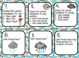 Spanish Weather Vocabulary Task Cards Freebie By La Profe Plotts Teachers Pay Teachers Weather Vocabulary Vocabulary Task Cards Task Cards