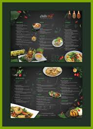 Need help in creating a menu card for your restaurant? Restaurant Menu Card Chilli Thai Dine In Takeaway Menu On Behance Menu Design Restaura Cafe Menu Design Food Menu Design Food Menu Template