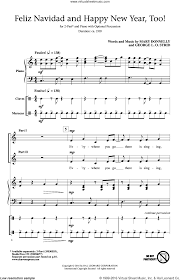 Donnelly Feliz Navidad And Happy New Year Too Sheet Music For Choir 2 Part Hymn Sheet Music Sheet Music Praise Songs