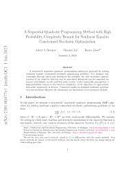 PDF) A Sequential Quadratic Programming Method with High Probability  Complexity Bounds for Nonlinear Equality Constrained Stochastic Optimization
