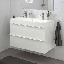 high gloss white, ikea godmorgon, sink