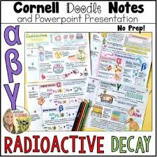 The method compares the amount of a naturally occurring radioactive isotope and its decay products, in samples. Radioactive Decay Cornell Doodle Notes Distance Learning By Sunrise Science