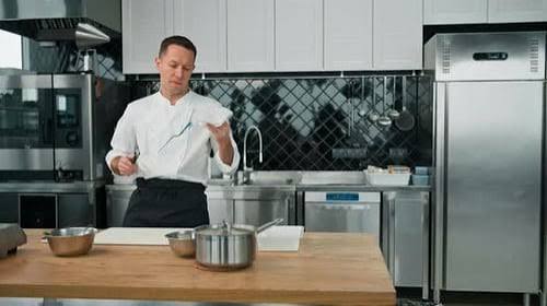 Chef Preparing Food in Commercial Kitchen, Food Stock Footage ft. chef & kitchen - Envato