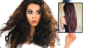 Stylist benjamin terry says if you have a lot of curly hair and desire a more straight look, use a quarter size. Straight Hair Without Heat Curly Hair Tutorial Youtube
