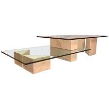 44w x 40.75d x 15.5h. Geometric Multi Level Marble And Glass Coffee Table At 1stdibs