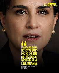 Tendencia "La agenda internacional del presidente es buscar objetivos  claros en beneficio de la ciudadanía". La canciller Gabriela Sommerfeld  destacó que el Gobierno Nacional, bajo el liderazgo del presidente Daniel  Noboa, acelera