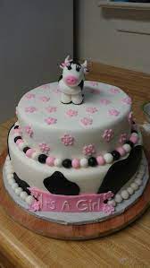 Cow Theme Baby Shower Cake By Alexis Aulds Cow Baby Shower Theme Pig Baby Shower Cow Baby Showers