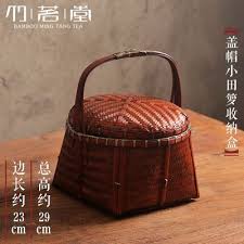 大漆竹编茶点盘做旧干果盘水果篮茶道茶托盘收纳零食碟子点心碗 淘宝网 tea house picnic basket tea