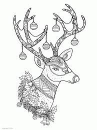 Free Christmas Reindeer Colouring Pages For Adults Christmas Coloring Books Animal Coloring Pages Mandala Coloring Pages