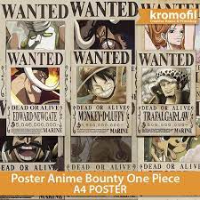 Poster buronan one piece terbaru. Jual Poster Anime Bounty One Piece Wanted Poster Character Di Lapak Kromofil Bukalapak