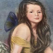 Psyche by William Sergeant Kendall, Butterfly Winged Fairy Girl, Vintage  1920's Print Original Carved Wooden Frame, Winged Psyche