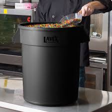 • trash bin (noun) the noun trash bin has 1 sense: Lavex Janitorial 20 Gallon Black Round Commercial Trash Can Ingredient Bin