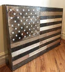 Reclaimed Pallet American Flag Hanging Wall Art 40 Wide X 26 Tall Natural By Kustomwood On Ets American Flag Wall Art Patriotic Wall Decor American Flag Wood