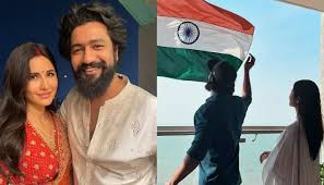 Katrina Kaif Looks Blissful In White While Vicky Kaushal Hoists Huge Indian  Flag From Their Veranda