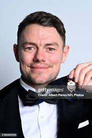 Nathan Buckley and Brodie Ryan are seen during the 2023 Brownlow... News  Photo