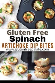 Gluten Free Spinach Artichoke Dip Bites In 2020 Soy Free Snacks Spinach Artichoke Dip Party Food Appetizers
