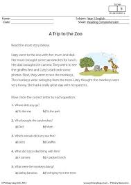 Primaryleap Co Uk Reading Comprehension A Trip To The Zoo Worksheet Reading Comprehension Reading Comprehension Worksheets Reading Comprehension Skills