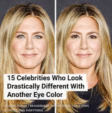 Eye color makes a real difference to one's appearance, and we don't even  realize this until it's changed (by color contacts, for example). As for  celebrities, we rarely actively think about their