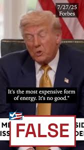 President Donald Trump repeated his false claim about the cost of wind  power., Link to the full story in the comments.