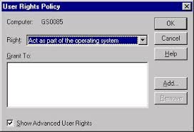 And the user administrator is member of that group. Creating A New User Account For The Server In Windows Nt