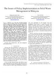 Solid and liquid waste arising from healthcare (including collected gaseous waste). Pdf The Issues Of Policy Implementation On Solid Waste Management In Malaysia Muhamad Azahar Abas Academia Edu