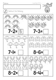 Spring Kindergarten Math And Literacy Worksheets Activities No Prep Subtraction With Pictures Spring Math Kindergarten Spring Math Spring Math Worksheets
