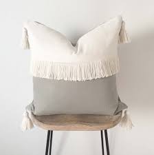 Elements of color chenille throw pillows throw pillow covers yellow decor grey area rug decorative pillows decor therapy throw. Ivory Tassel Fringe Throw Pillow Cover Etsy Pillow Covers Diy Throw Pillows Throw Pillow Diy
