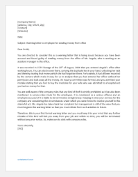 To best respond to an accusation or attack, start by dealing with your own growing anger. Warning Letter To Employee For Stealing Money From Office Writeletter2 Com