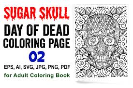Download Sugar Skull Coloring Page For Adults 2 Graphic By Xpertdesigner Creative Fabrica