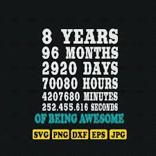 Birthday Message For My Daughter Turning 8 8th Birthday Svg Dxf Png 8 Years Old Svg Birthday Countdown Of Being Awesome Turning 8 Svg In 2020 Birthday Countdown Kids Birthday Shirts Happy 8th Birthday