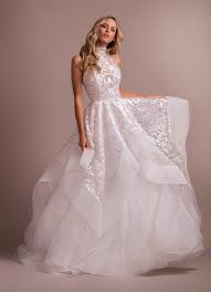 Ivory Luxembourg High Neck Ball Gown Modern Halter Neckline With Sweetheart Lining And Op Wedding Dresses Kleinfeld High Neck Wedding Dress Ball Gowns Wedding
