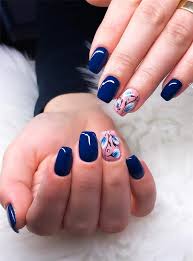 From dark yellow to neon yellow, see beautiful acrylic manicures here. 40 Fashionable Dark Blue Nail Art Designs In 2019 Style2 T