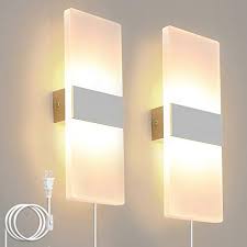 Low price, buy from experts. Bjour Modern Wall Sconce Plug In Wall Lights Led Acrylic Wall Mounted Lamp 12w Warm White For Bedroom Living Room 2 Packs Walmart Com Walmart Com