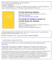 Picture analogy speech therapy free / free analogy worksheets! Pdf The Study Of Metaphor As Part Of Critical Discourse Analysis Andreas Musolff Academia Edu