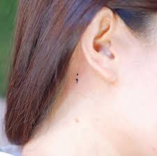 The back of neck, the ribcage, and; Semicolon Tattoo Behind Ear Meaning
