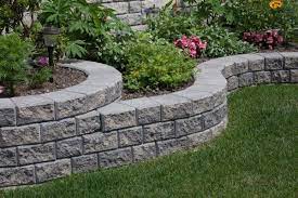 Stack Stone Patio Wall Backyard Retaining Walls Retaining Wall Bricks Stone Landscaping Brick Wall Gardens Landscape Edging