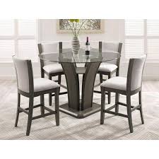 Whether you're looking for ornate, upholstered traditional chicago dining chairs or subdued, sleek dining chairs to accent your modern dining room table. Crown Mark Camelia Grey 5 Piece Counter Height Table And Stool Set Darvin Furniture Pub Table And Stool Sets