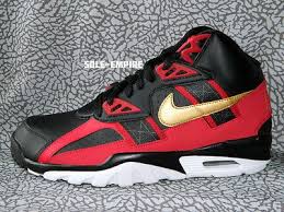 Black And Gray Bo Jackson Sneakers Nike Air Trainer Sc High Black Gold Red White 49ers Bo Jackson 302346 070 New Ds Bo Jackson Shoes Mens Nike Shoes Louis Vuitton Mens Sneakers
