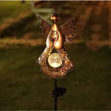 Amazon Com Hdnicezm Solar Garden Stake Lights Metal Angel Solar Warm White Leds Stake Light Memorial Gift Solar Angel Lights Perfect As Angel Remembrance Gifts Sympathy Gifts Home Improvement
