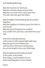 Irish Wedding Blessing To Have Everyone Read During Ceremony Irish Wedding Wedding Blessing Wedding Ceremony Readings