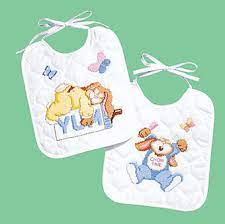Free baby cross stitch patterns from adelaide.make something special just for baby! Janlynn Sleepy Bunnies Bibs 2 Stamped Cross Stitch Kit 054 0047 123stitch
