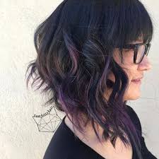 Woman in black outfit with purple hair. Spruce Up Your Purple With An Ombre 50 Ideas Worth Checking Out Hair Motive Hair Motive