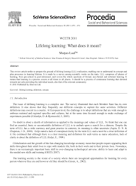 Pdf Lifelong Learning What Does It Mean