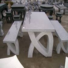 Outdoor table bench set of 3 wood patio dining tables garden furniture teak. Grey Stone Garden Bench Table Set At Rs 60000 Set Bengaluru Id 21143575162