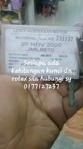 My vehicle is running on. Batu Pahat Sana Sini Sape Ada Hilang Kunci Motor Beserta Dengan Roadtax Sekali Bole Call No Tel Tu Ye Facebook