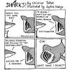 Two shark species that do not have normal sharklike teeth are the whale sharks and the basking shark. 1