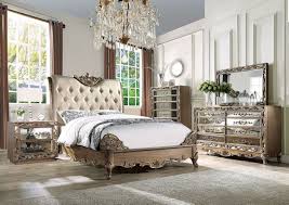 Shipping was quick, ordering was easy and the customer service at 1stopbedroom.com is always professional and friendly. Traditional Old World Button Tufted Bed Antiqued Mirrored Bedroom Furniture Set