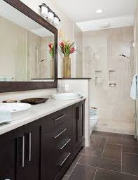 35 Dark Brown Bathroom Floor Tile Ideas And Pictures Brown Tile Bathroom Eclectic Bathroom Long Narrow Bathroom